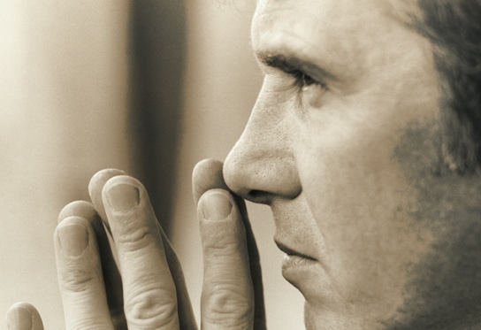 Man thinking deeply